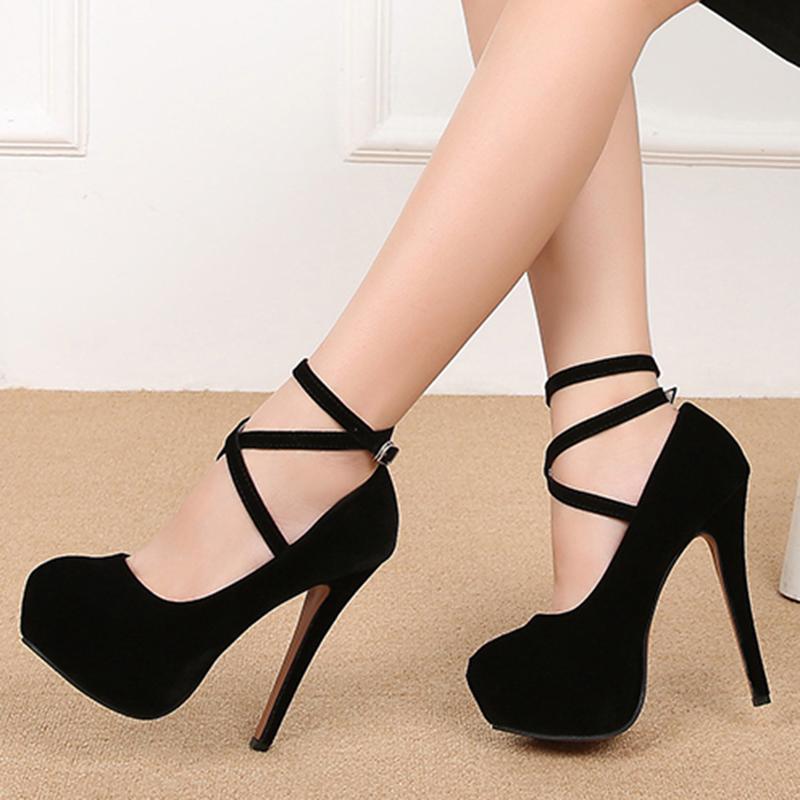 platform black stilettos