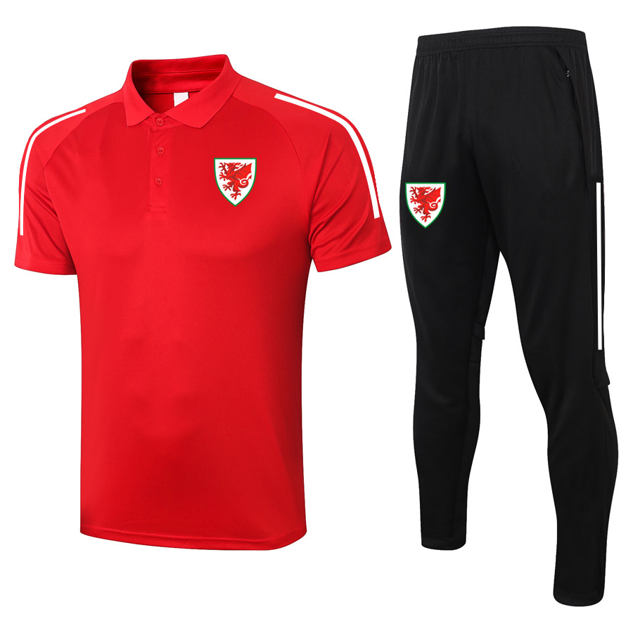 

2021 Wales Short sleeve polo shirt sets soccer training suit sports jerseys adult soccer polos and pants kits Men's Tracksuits