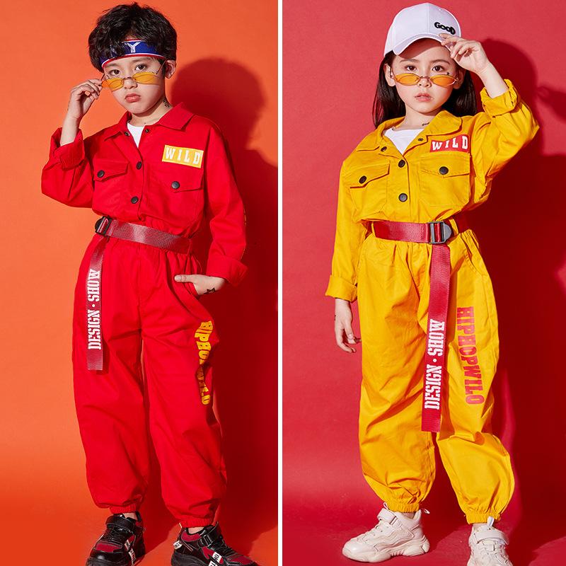 

Clothing Sets Kids Jazz Dance Costumes Hiphop Street Rave Outfit Long Sleeve Stage Performance Children Practice Wear, White