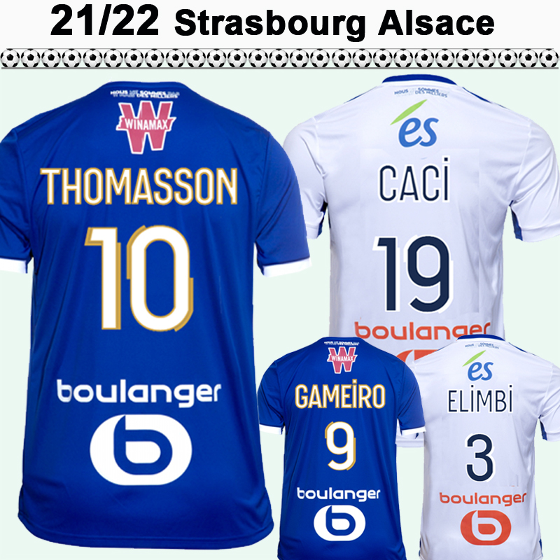 

21 22 Strasbourg Alsace Mens Soccer Jerseys GAMEIRO SISSOKO THOMASSON AHOLOU KAMARA DIALLO MOTHIBA DJIKU Home Away Football Shirt, Qm4313 21 22 home no patch