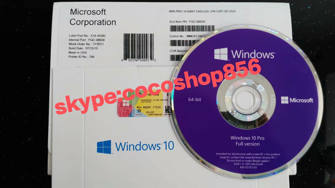 

MS Software Windows 10 Pro KEY Drive