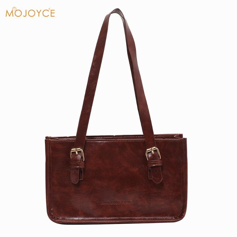 

Street PU Solid Underarm Tote Pouch Fashion Small Commuter Street Top-handle Bag Youth Ladies Simple Versatile Bag, Black