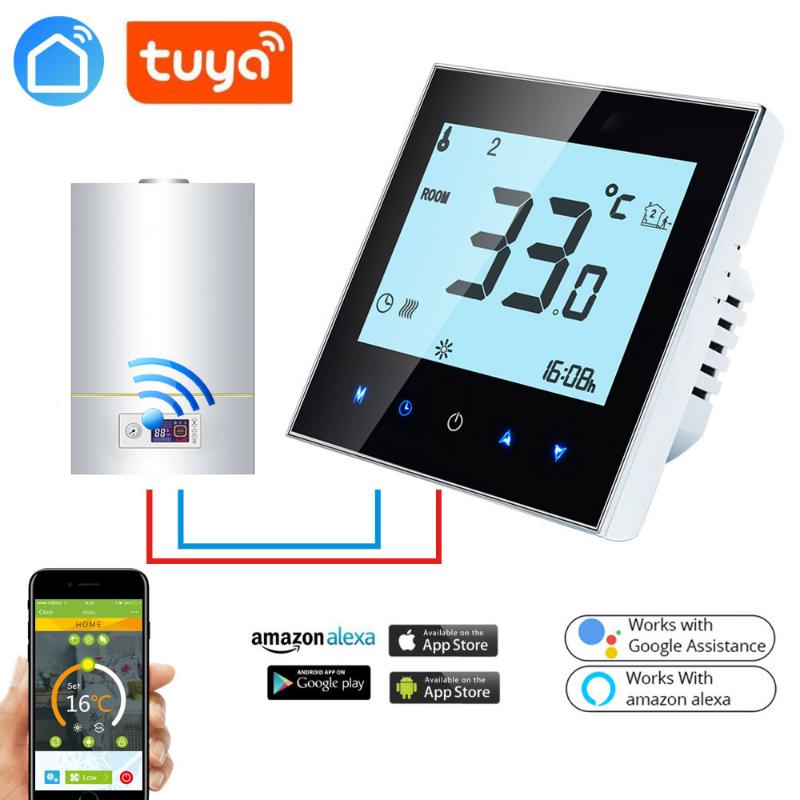 

Smart Home Control Wall-hung WiFi Thermostat Temperature Controller For Gas Boiler Works With Alexa Google