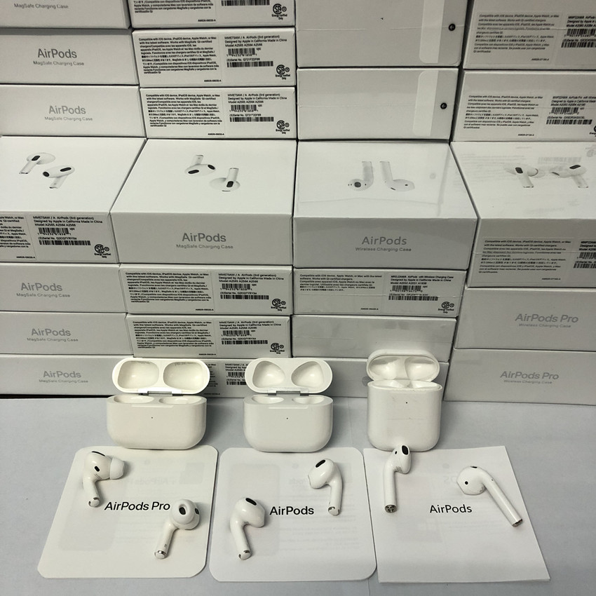 

Airpods Pro 2 touch volume Earphones Valid Serial Number Airpods 2 Air Pods 3rd generation Noise Reduction Headphones AP3 Wireless Charging 2nd generations, White