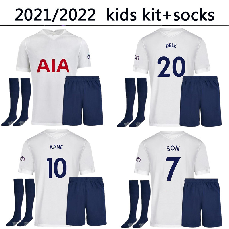 

21 22 DELE SON kids kit socks child TOTTENHAM BALE KANE soccer jersey HOJBJERG BERGWIJN LO CELSO SPURS 2021 2022 LUCAS football shirts uniforms, Black