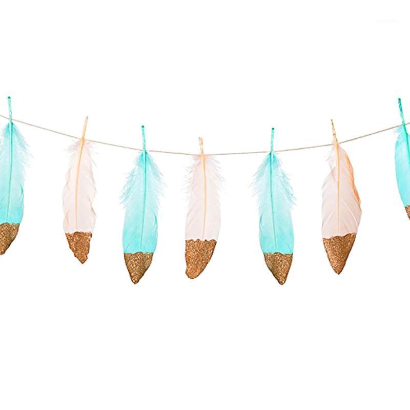 

Party Decoration INS Style Glittering Feather Birthday Banners Garland
