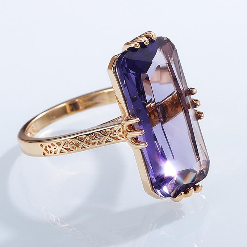 

Cluster Rings MOONROCY Rose Gold Color Crystal Purple Geometry Party Ring For Women Girls Gift Drop Jewelry Wholesale1