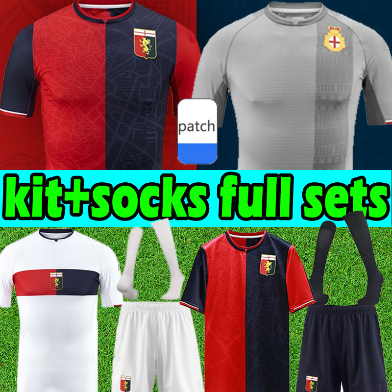 

21/22 Genoa C.F.C Soccer Jerseys kit+socks full sets Zappacosta Maglia pandev CASSATA pjaca 2021 2022 uomini home away jersey men kid football shirts Uniforms, 21 22 home