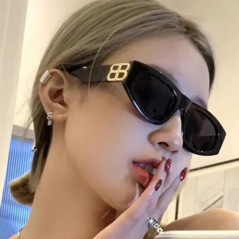 

Sunglasses Cat Eye Women Fashion 2021 Brand Designer Color Gradient Lens Sun Glasses Cool B Party Beach UV400, White;black