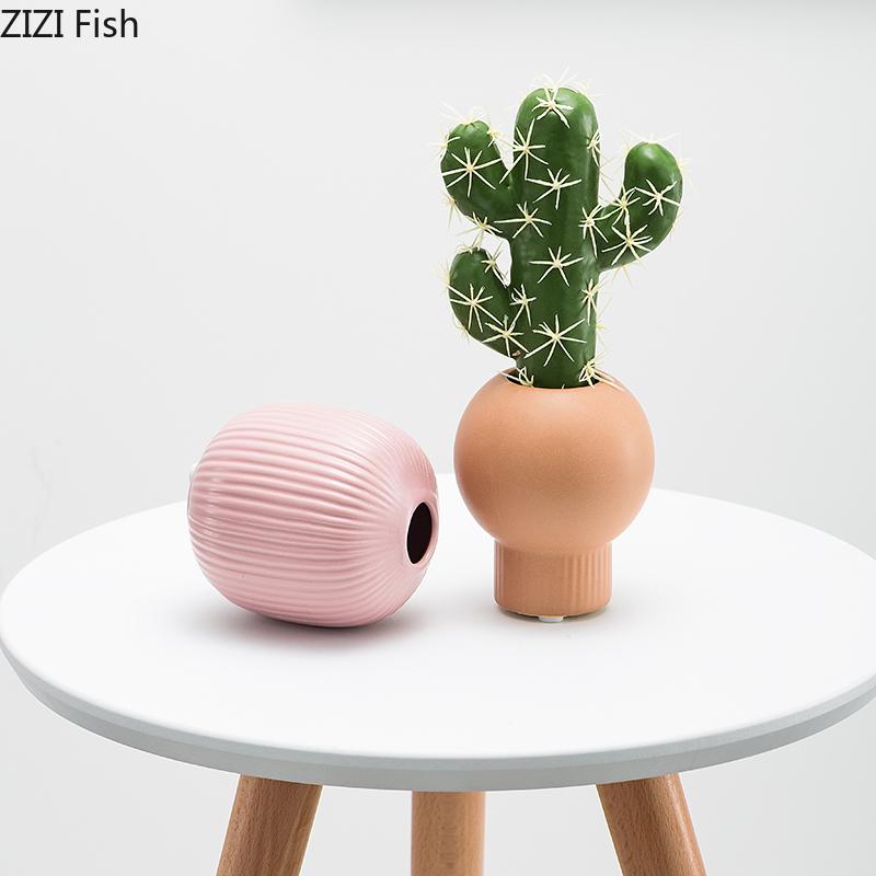 

Ceramic Vases Miniature Potted Plants Office Desktop Decor Floral Lovely Pink Mini Vase Flower Arrangement Girly Room Decoration