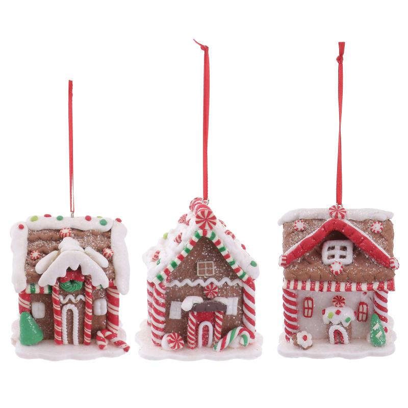 

Christmas Decorations 3Pcs Candy House Adorn Decor Party Ornament Props