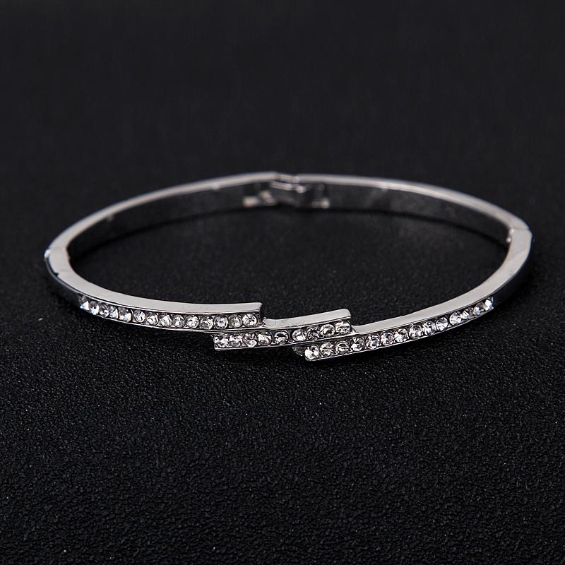

Bangle Emmaya Fashion Shiny Crystal Women Bracelets White Gold Color High Quality Party Wedding Gift