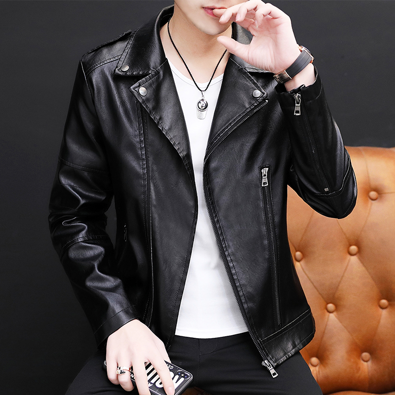 

Fashion Mens Punk Style Leather Jacket Faux Warm Outwear Winter Thicken, Green