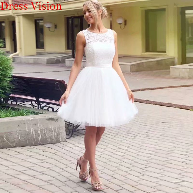 

2021 Lace Short Wedding Backless Soiree Bride to Be Robe De Marie Lace-up Qvys, Same as image