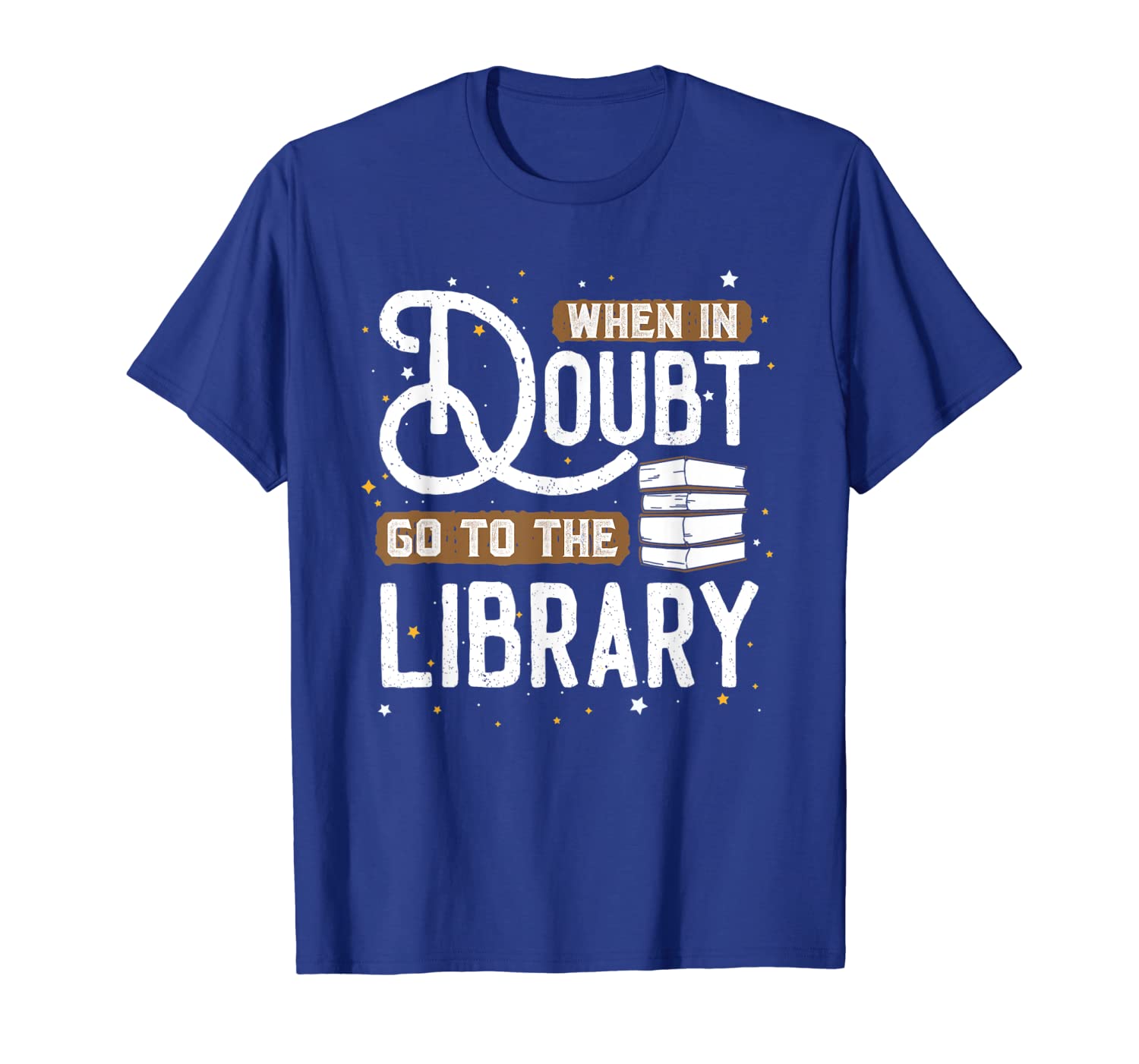 

When In Doubt Go To The Library T-Shirt, White;black