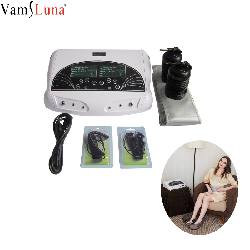 

Dual Ionic Detox Foot Bath SPA System Ion Ionic Chi Cleans LCD Display Cell Detoxification Machine with Two Arrays and Belts