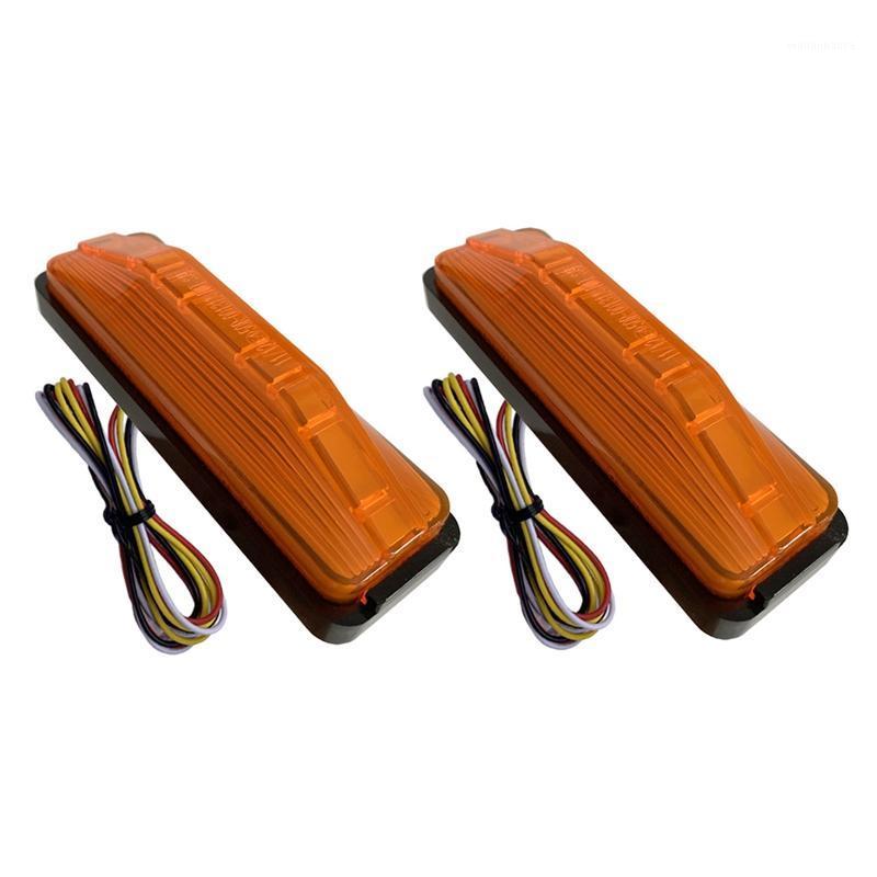 

Emergency Lights 2Pcs 12V-24V 28 LED Truck Side Marker Back Light Two-Color Turn Signal Tractor RV Trailer Lorry Pick-Up Boat Car