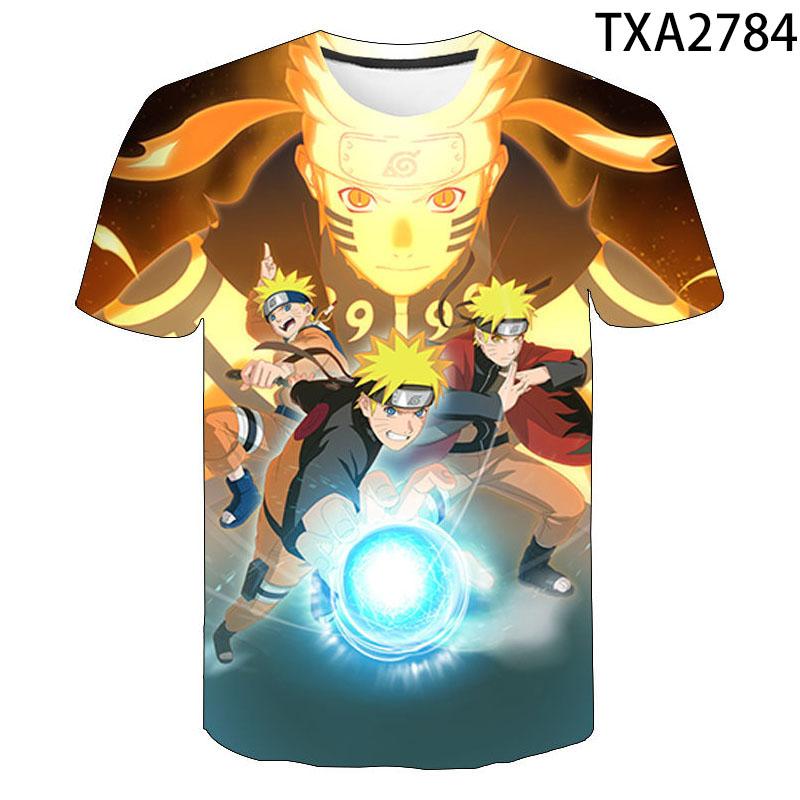 

2020 latest fashion Naruto shirt mens womens 3D T-shirt Naruto cosplay sweatshirt Naruto movable character T-shirt mens top, White;black