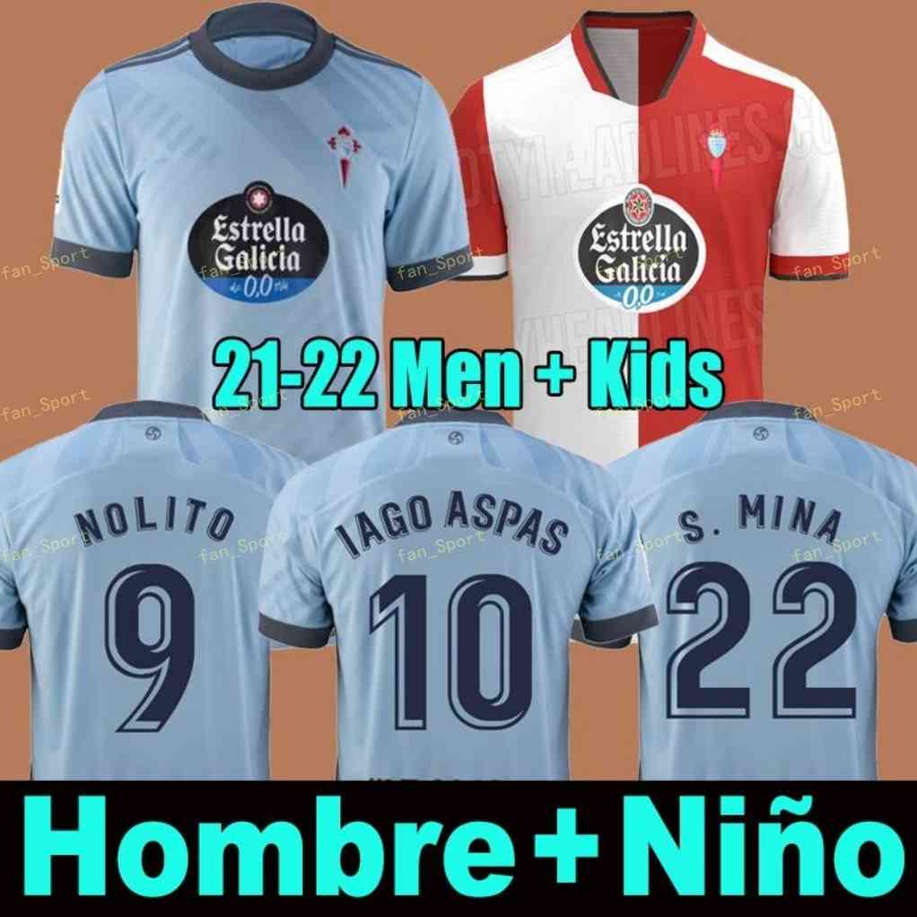 

21 22 Celta de Vigo soccer jerseys IAGO ASPAS 2021 2022 away camiseta de fÃºtbol NOLITO F.BELTRAN HUGO MALLO SOLARI S. MINA Brais MÃ©ndez home, Black;yellow