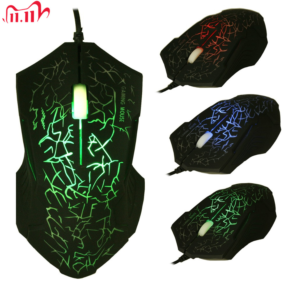 

KOOYUTA Promotion Special Shaped 3 Buttons USB Wired Luminous Gamer Computer Gaming Mouse 7 Colors For Laptop Desktop 3200DPI GT