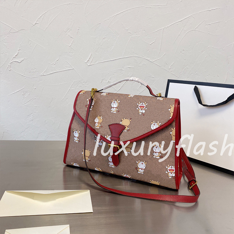 

Designers Doraemon Crossbody Name Style 2021 NEW Hot Luxurys Sale Women Bags Joint Anime Wallet Cartoon Purse Shouler Bucket Dgrit, Red;black