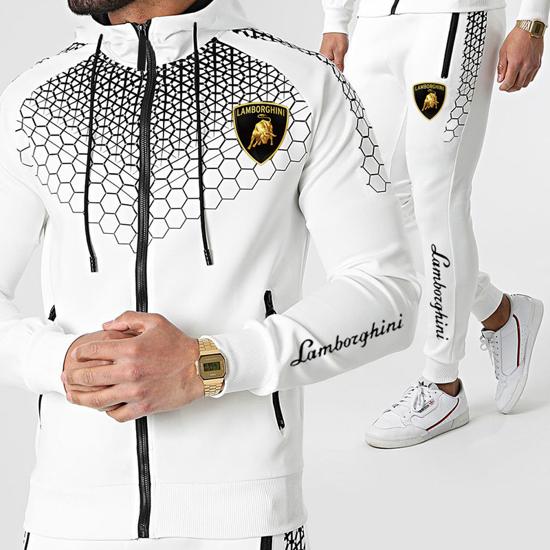 

2021 spring suit Men's Designers Tracksuits sportswear autumn Christmas clothing Brand hoodie zipper sweatshirt + jogging pants man sports set, White