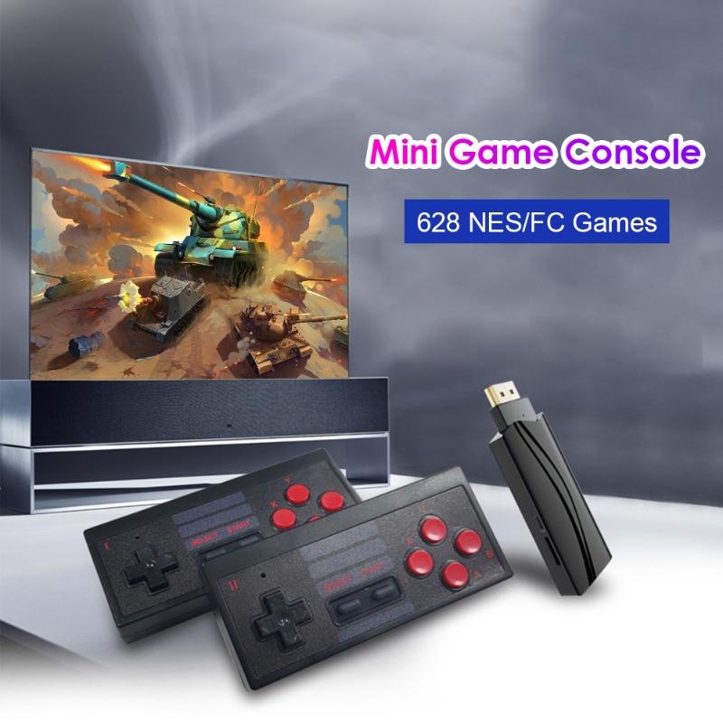 

New Mini 4K Built in 628 Retro Console Wireless Controller Output Dual Players Home