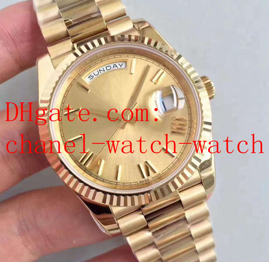 

3 style Mens Mechanical Automatic Watch Day-Date President 40mm 18k Yellow Gold White Roman Dial 228238 Asia 2813 Movement Mens Wrist Watches, Customize