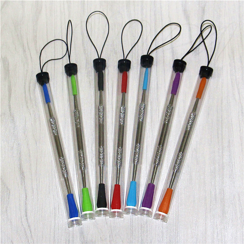 

Dab Wax Pick Tool Metal Steel Dabbers Smoking Concentrate Dabbing tools dabber with silicone tips and Individual Package Tubes