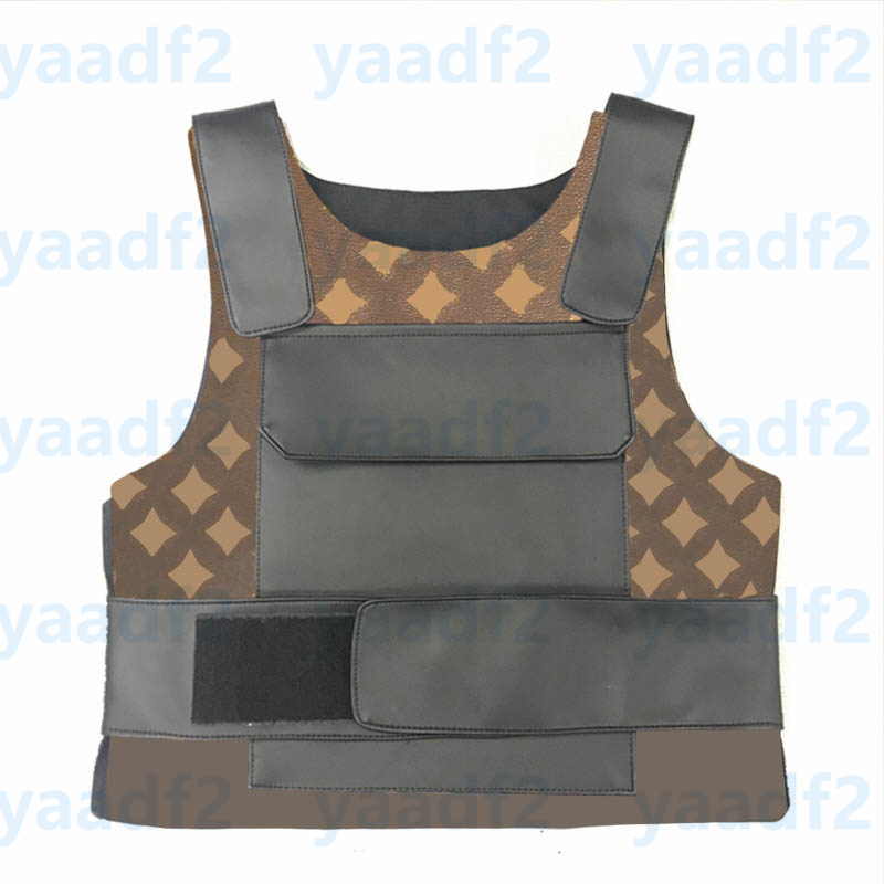 

Brown Flowers Letters Tactical Vests Fashion Leather Protective Vest Outdoor Hunting Cycle Waistcoats Womens Mens Vintage Tanks, Brow/letters blossom