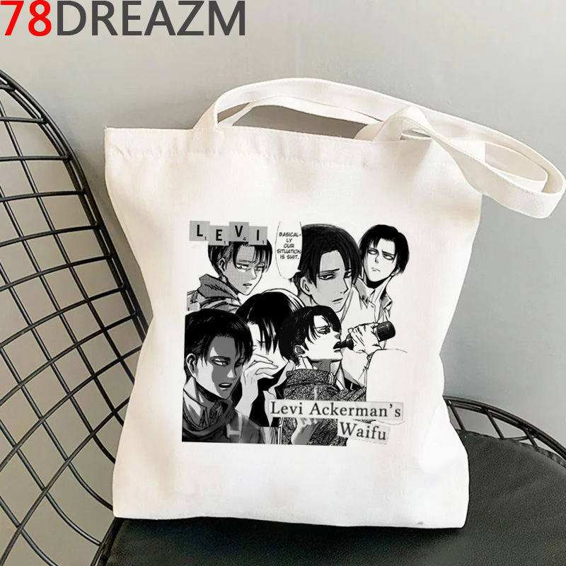 

Attack on Titan shopping bag shopper jute bag recycle bag tote canvas reusable shoping woven ecobag grab, Kong