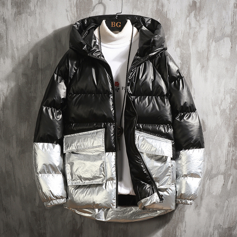 

2021 New Winter Trench Men's Shredded Hip Hop Hoodie Deep Man Jacket Warm Streetwear Uj5e, Black