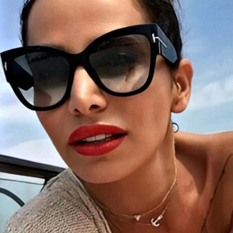 

Sunglasses Fashion Brand Designer Cat Eye Women Female Gradient Points Sun Glasses Big Oculos Feminino De Sol UV400