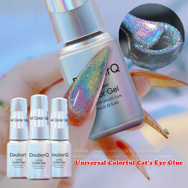 

Nail Gel 7ML Universal Colorful Cat's Eye Glue Glossy Cat Aurora, Red;pink