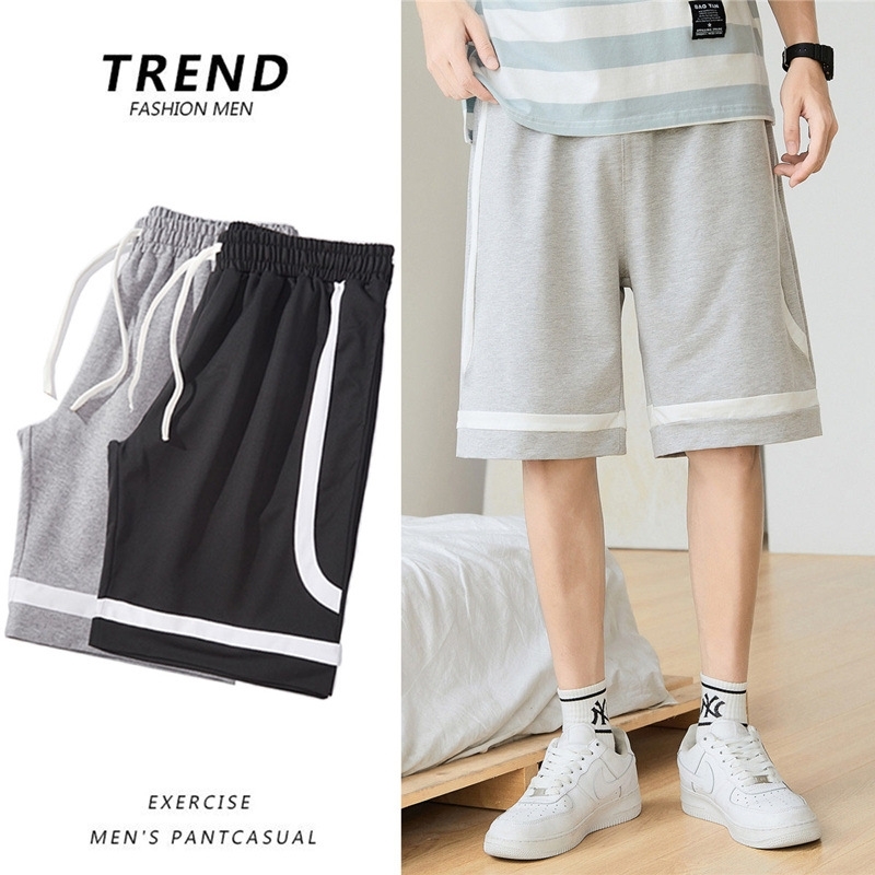 

2021 new TB Capris cotton sports casual loose shorts for men, Gray