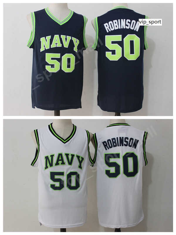 

Naval Academy Navy Midshipmen College David Robinson Jersey Navy Color University Basketball Jerseys Robinson Sport Uniforms, White
