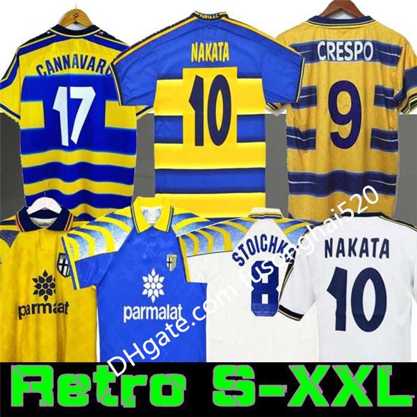 

1998 1999 2000 Parma Retro soccer Jersey Home 95 97 98 99 00 BAGGIO CRESPO CANNAVARO Football shirt STOICHKOV THURAM futbol camisa 01 02 03, Black;yellow