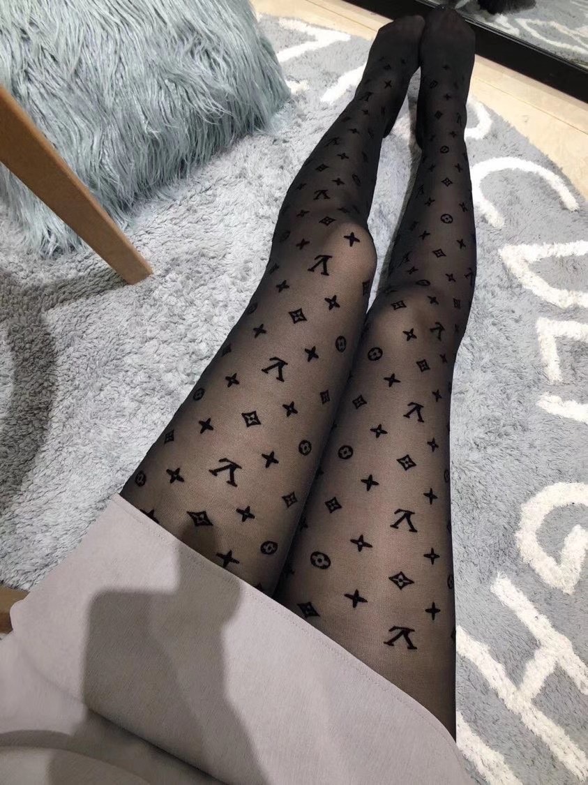 

2021 Newest Letter bb gc Jacquard Tights Hollow Elastic Slim Ladies Net Tights Sexy women Leggings Tights Women Socks Black White