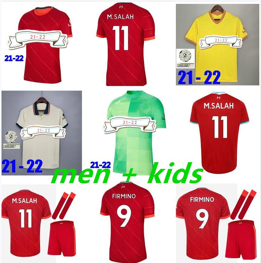 

21 22 adult Men kids kit M.SALAH VIRGIL FIRMINO soccer jersey home away 3rd WIJNALDUM MANE HENDERSON GK A.BECKER DIOGO J. THIAGO 2021 2022 youth football shirt socks, Yellow