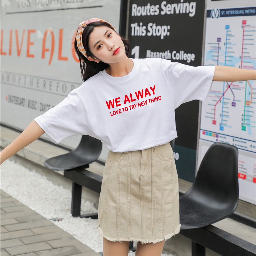 

2021 New Japan Sweet Style Oversized Loose Girly Tshirt Beautiful Summer Tops Short Black White Sleeve Letters Print t Women's Shirt Tzea