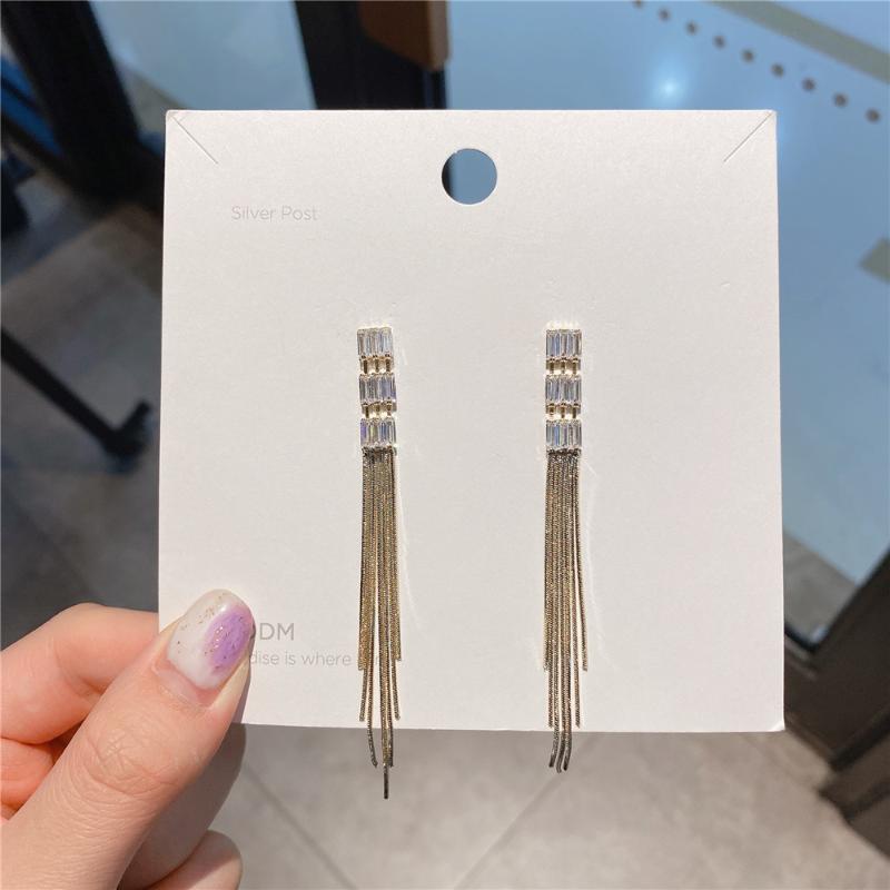 

Dangle & Chandelier Long Tassel Earrings For Women Zircon Vintage Retro Gift Party Temperament Fashion Jewelry Wholesale S925 Pin Top Qualit