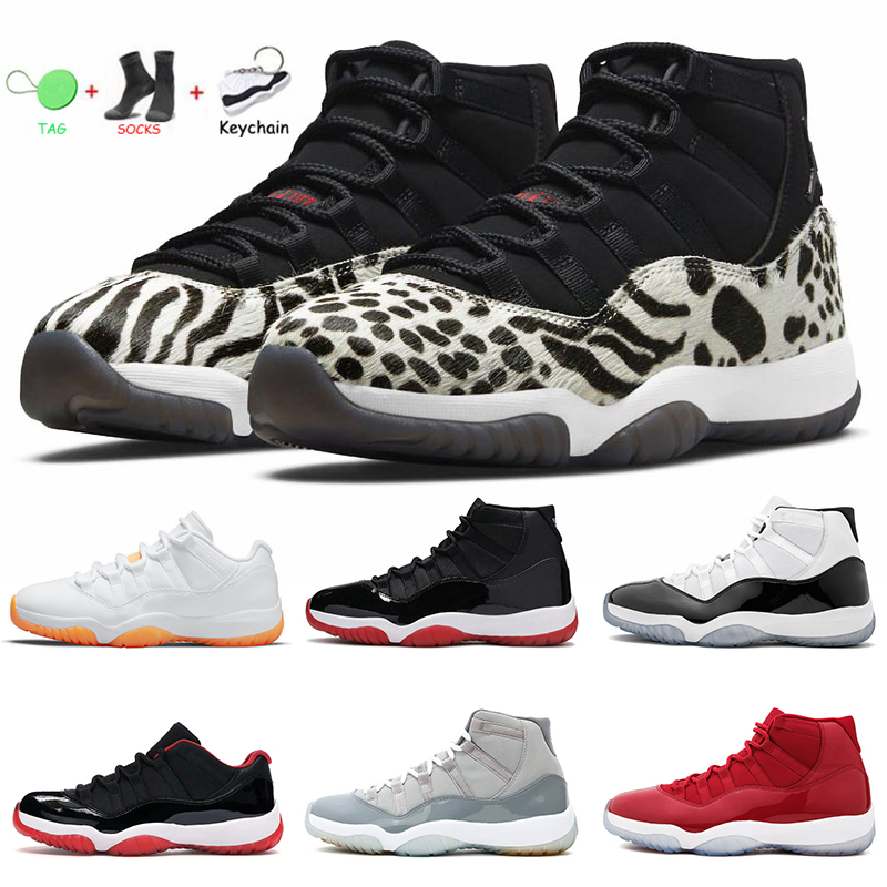 

With Socks Women Mens Trainers Jordan11s Retro Basketball Shoes Jumpman 11 Animal Instinct Bred Citrus Concord 45 Cap and Gown Space Jam Trainers Sneakers, A1 high bred 2019 36-47