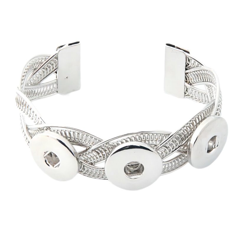 

Snap Bracelets for Women Girls Ginger Snaps Buttons Bracelet fit 18MM Button Open Adjustable Cuff Bangle Fashion Jewelry, Golden;silver