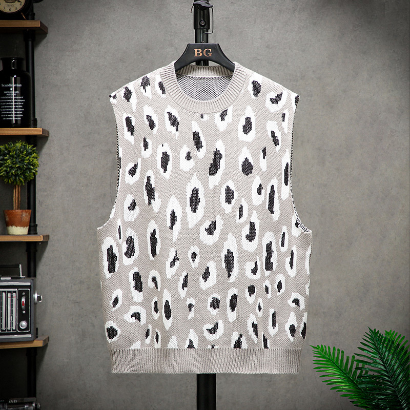 

2021 New Estilo Japons Sem Mangas Camisola Colete Inverno Dos Homens Roupas Gola Redonda Moda Casual Malha Pull Homme Rh3l, Gray