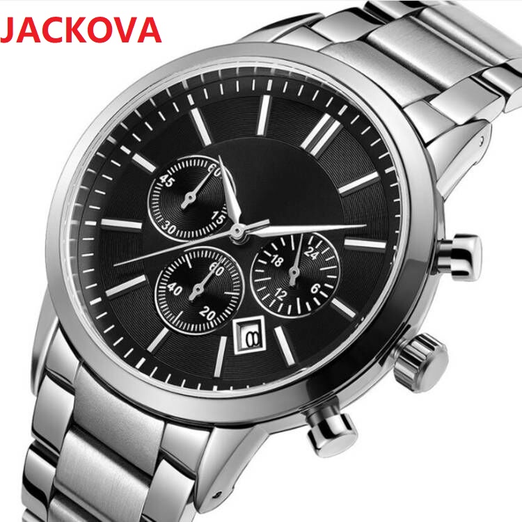 

All Dials Working Watches 43mm 100% JAPAN MOVEMENT Quartz Chronograph mens Watch Stainless Steel Bracelet waterproof wristwatch montre de luxe Original Box Ship, As pic