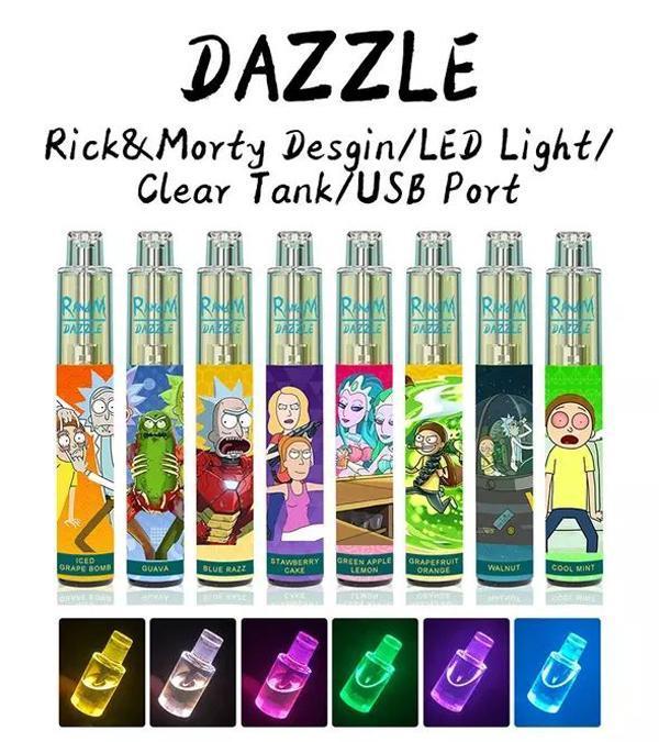 Original Randm Dazzle Disposable Pod Device Kit 1100mAh Battery 2000 Puffs Prefilled 6ml Cartridge Vape Pen With RGB Light Vs puff XXL-image-664197326