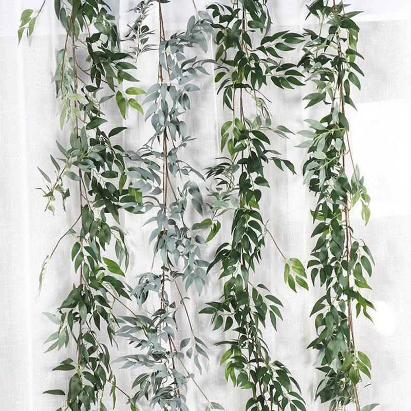 

2021 Willow Decoration Simulation Wicker Green Leaves Cane Wedding Set Decoration Plant Rattan Leaves