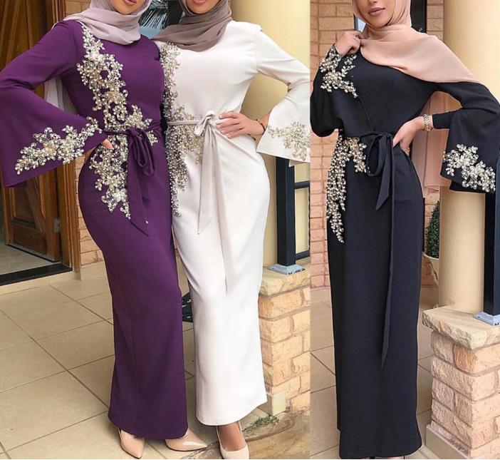 

Casual Dresses 2021 Mubarak Abaya Dubai Turkey Muslim Hijab Dress Kaftan Caftan Marocain Islam Clothing For Women Robe Musulman Vestido, Black