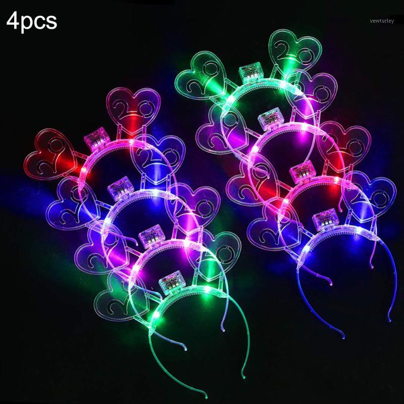 

Party Decoration 4 Pcs Light Up LED 2021 Year Hair Hoops Headbands For Year's Eve
