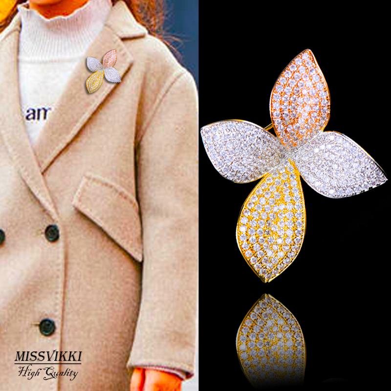 

Pins, Brooches Missvikki High Quality Flowers Brooch Neck Jewelry Pendant Women Valentine's Day Gift For Girlfriend Accessories Clothes